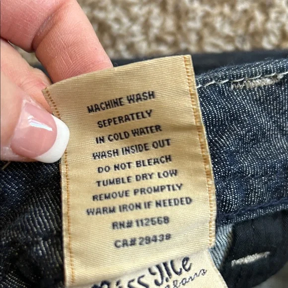 MISS ME⚜️Wide Leg Flare Dark Blue JEANS with Flap Pockets Size 30 - Picture 12 of 12